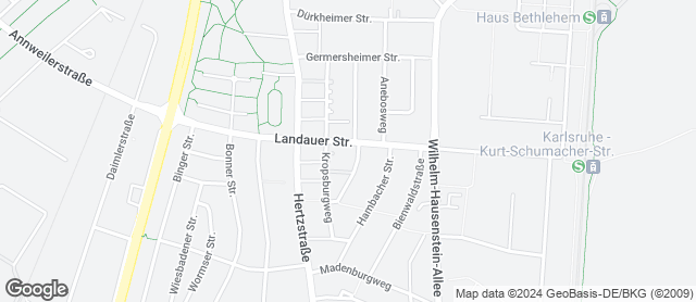 Karte mit Standort von Rudolf Neff GmbH  Filiale Landauer Straße