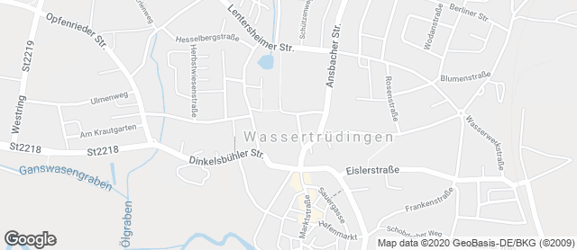 Karte mit Standort von Rewe Wassertrüdingen