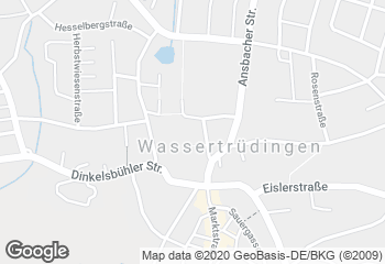 Karte mit Standort von Rewe Wassertrüdingen