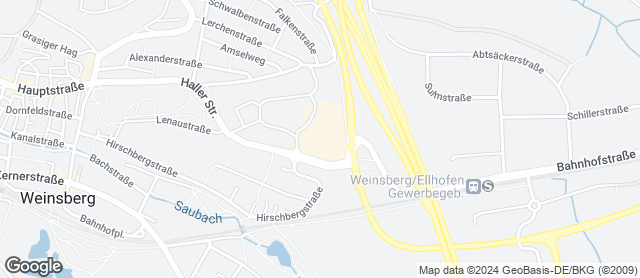 Karte mit Standort von Bäckerei Härdtner - Filiale Kaufland Weinsberg