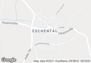 Karte mit Standort von Bäckerei Eschenweck Gmbh