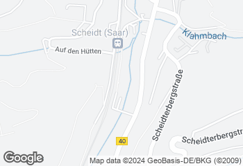Karte mit Standort von Baeckerei Schaefer Filiale Rewe Saarbrücken-Scheidt