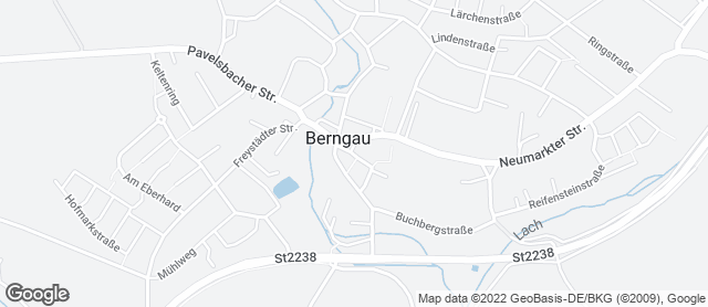 Karte mit Standort von Bäckerei Miehling Berngau