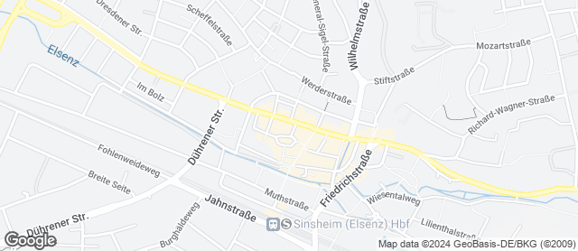 Karte mit Standort von Bäckerei Härdtner - Backstubencafé Sinsheim
