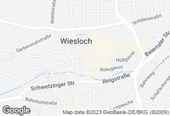 Karte mit Standort von Bäckerei Rutz in Wiesloch in der Fußgängerzone