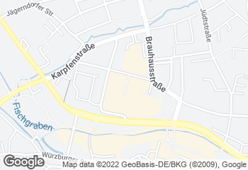 Karte mit Standort von Schulers Biobackhaus GmbH  Markt-Back-Haus  Brücken-Center Ansbach