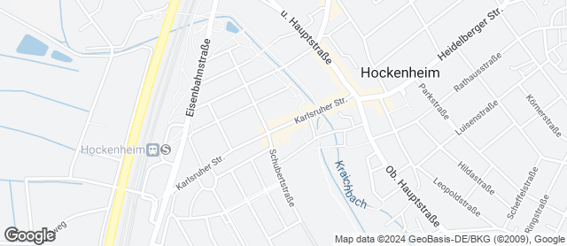 Karte mit Standort von Bäckerei Rutz in Hockenheim