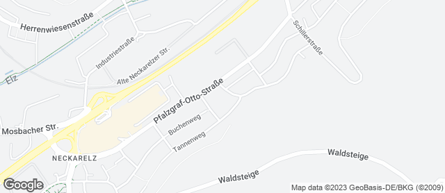 Karte mit Standort von Holzofenbäckerei Mitterer - Fachmarktzentrum Mosbach