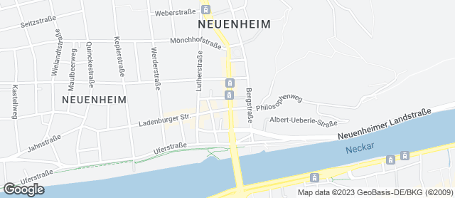 Karte mit Standort von Rieglers Bäckerei-Café in Neuenheim