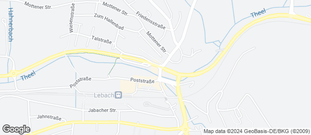 Karte mit Standort von Mühlenbäckerei Bost GmbH  Filiale Lebach