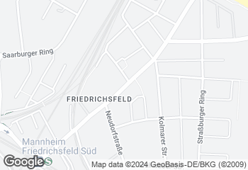 Karte mit Standort von Bäckerei Seitz Friedrichsfeld