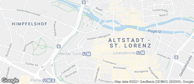 Karte mit Standort von Bäckerei Konditorei Lebküchnerei Düll