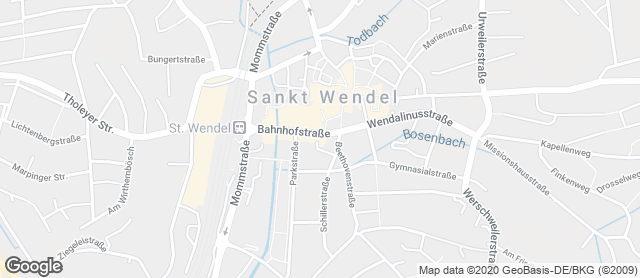 Karte mit Standort von Baeckerei Schaefer Filiale St. Wendel