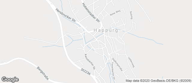 Karte mit Standort von Bäckerei Wacker   FILIALE HAPPURG
