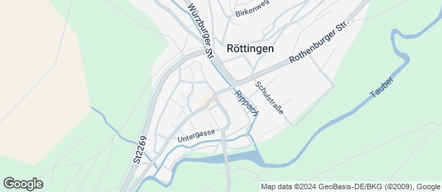 Karte mit Standort von Bäckerei-Konditorei-Cafe Roth