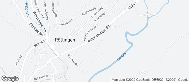 Karte mit Standort von Bäckerei Grammetbauer Edeka Röttingen