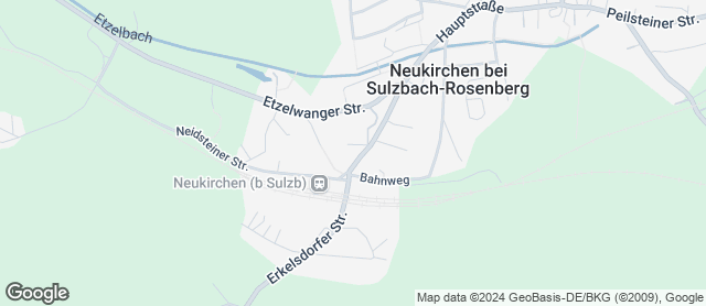 Karte mit Standort von Bäckerei Grünthaler