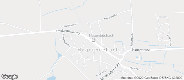 Karte mit Standort von Bäckerei Konditorei Café Dünisch - Filiale Hagenbüchach