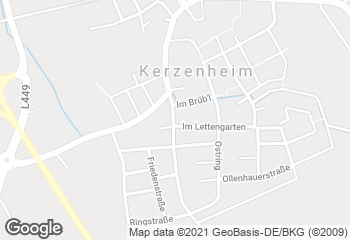 Karte mit Standort von Bäckerei Wolfgang Schmidt Kerzenheim