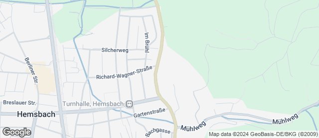 Karte mit Standort von Backparadies Hug Hemsbach