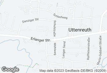 Karte mit Standort von Bäckerei Böhm Rewe Uttenreuth