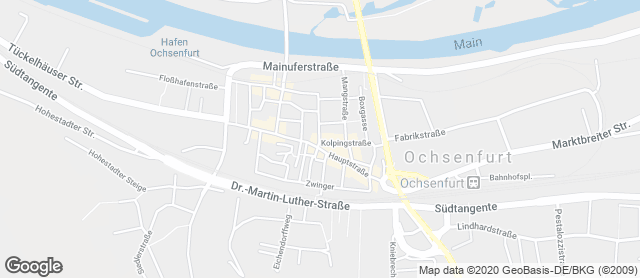 Karte mit Standort von Der Bäcker Scheckenbach Ochsenfurt