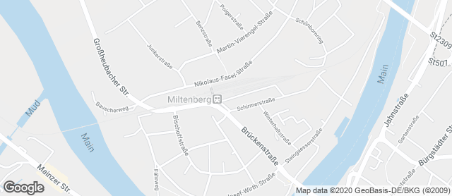 Karte mit Standort von Der Brotmacher Miltenberg / Café Bahnhof