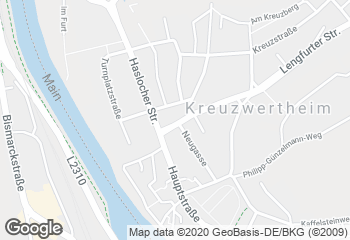 Karte mit Standort von Bäckerei Göpfert Kreuzwertheim