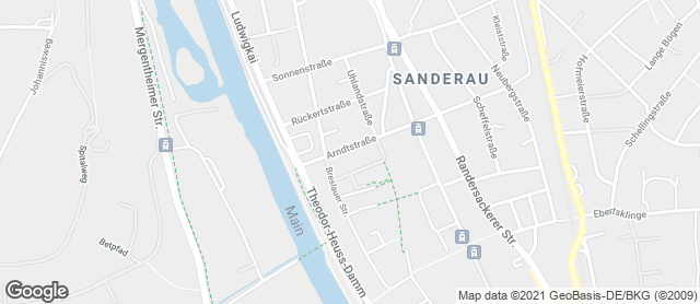 Karte mit Standort von Köhlers Vollkornbäckerei in der Sanderau