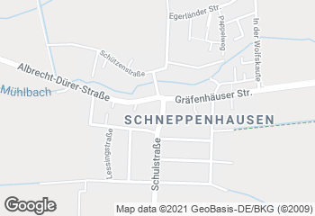 Karte mit Standort von Bäckerei Keller, Filiale Schneppenhausen