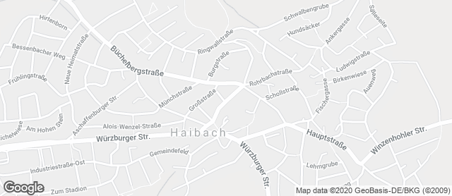 Karte mit Standort von Bäckerei Burger GmbH Filiale - Haibach