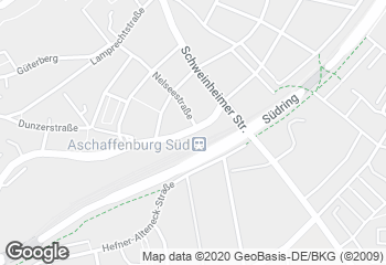 Karte mit Standort von Der Brotmacher Aschaffenburg / Café Südbahnhof