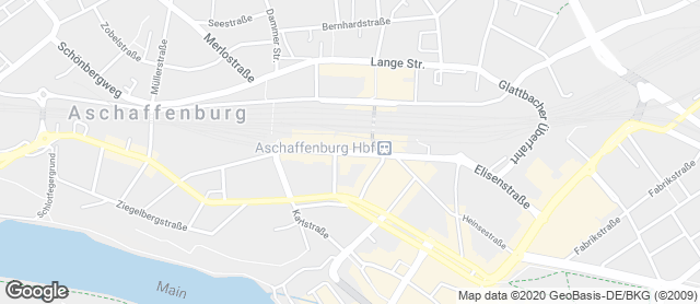 Karte mit Standort von Der Brotmacher Aschaffenburg / Café Busbahnhof