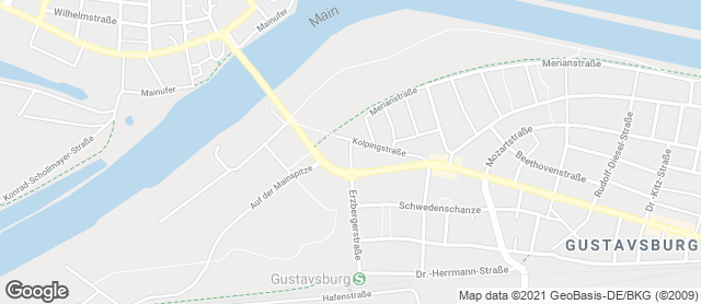 Karte mit Standort von Backhaus Schröer - Gustavsburg (im Penny Markt)
