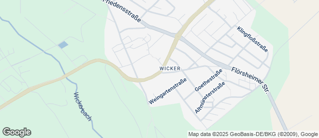 Karte mit Standort von Bäckerei Volk, Filiale Kirschgartenstraße Wicker
