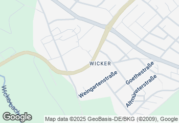 Karte mit Standort von Bäckerei Volk, Filiale Kirschgartenstraße Wicker