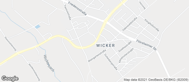 Karte mit Standort von Bäckerei Volk, Filiale Kirschgartenstraße Wicker