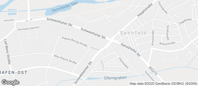 Karte mit Standort von Bäckerei Schmitt GmbH Filiale "Gestern&Heute" Sennfeld