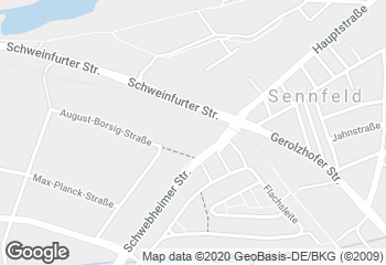 Karte mit Standort von Bäckerei Schmitt GmbH Filiale "Gestern&Heute" Sennfeld