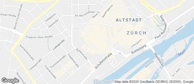 Karte mit Standort von Bäckerei Schmitt GmbH Filiale Schweinfurt