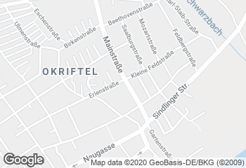 Karte mit Standort von Bäckerei und Cafe Okriftel Mainstraße