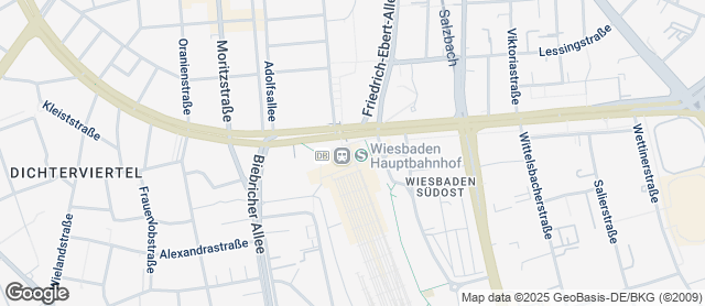 Karte mit Standort von biokaiser HBF Wiesbaden