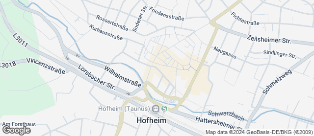 Karte mit Standort von Bäcker Karl / Wochenmarkt Hofheim / Ts.