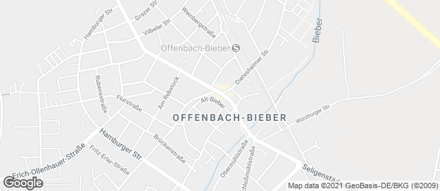 Karte mit Standort von Der Bäcker Eifler -  Offenbach Bieber