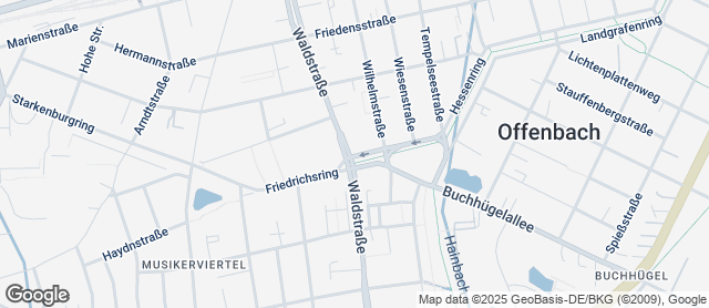 Karte mit Standort von Der Bäcker Eifler Hessenring Offenbach