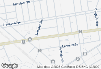 Karte mit Standort von Backhaus Schröer - Rewe Mainzer Landstraße