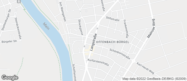 Karte mit Standort von Der Bäcker Eifler - Offenbach Bürgel