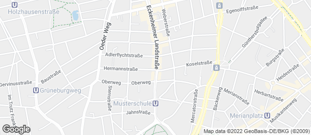 Karte mit Standort von Der Bäcker Eifler - Eckenheimer Landstraße