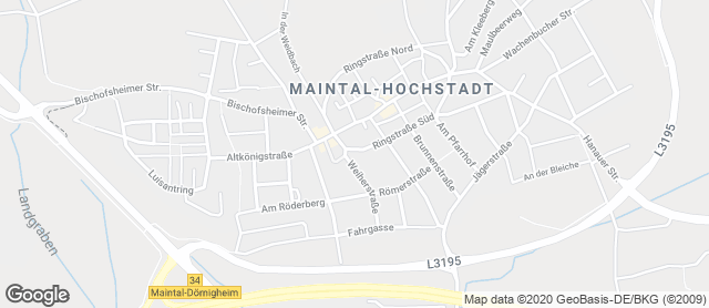 Karte mit Standort von Bäckerei Burger