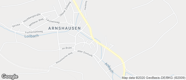 Karte mit Standort von Bäckerei Karch Arnshausen
